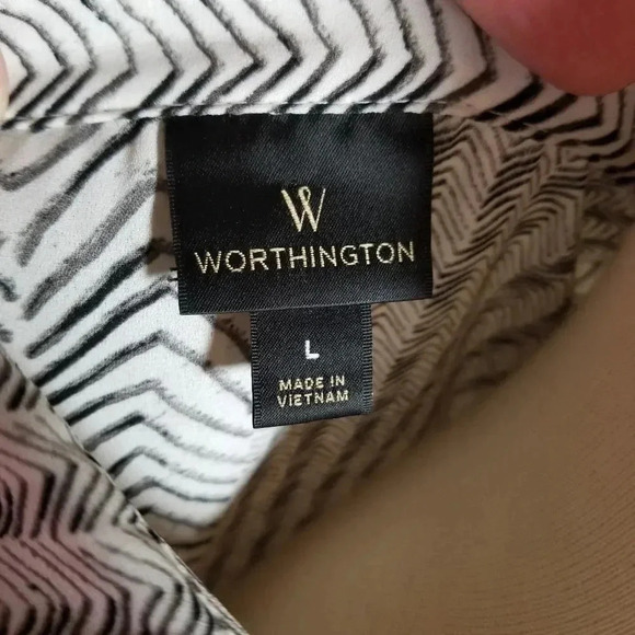 {Worthington} Zig Zag Print Ruffle Sleeve - Picture 5 of 7